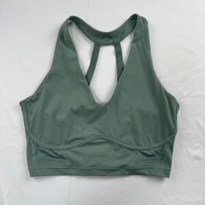 Gymshark Whitney Simmons Sports Bra Sage Green Mesh Adjustable Straps Size M